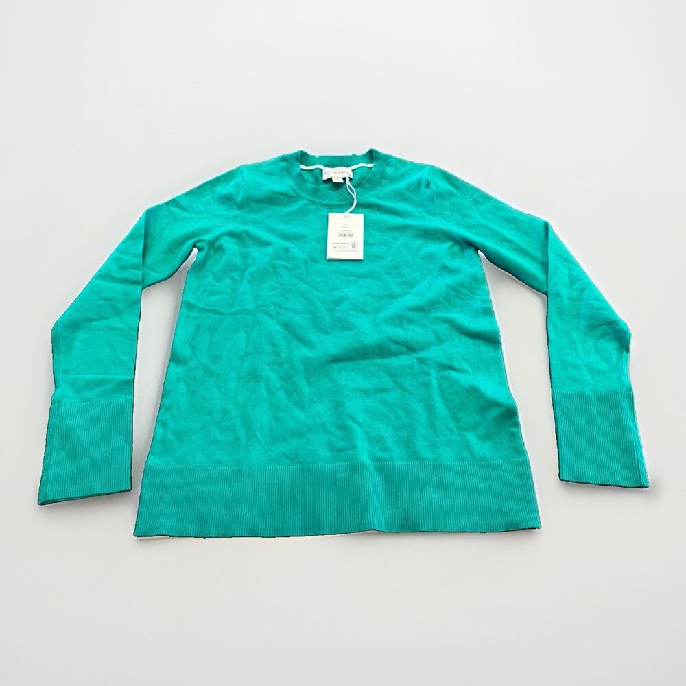 Free Assembly Womens Green Knit Pullover Crew Neck Long Sleeve Sweater S NWT New